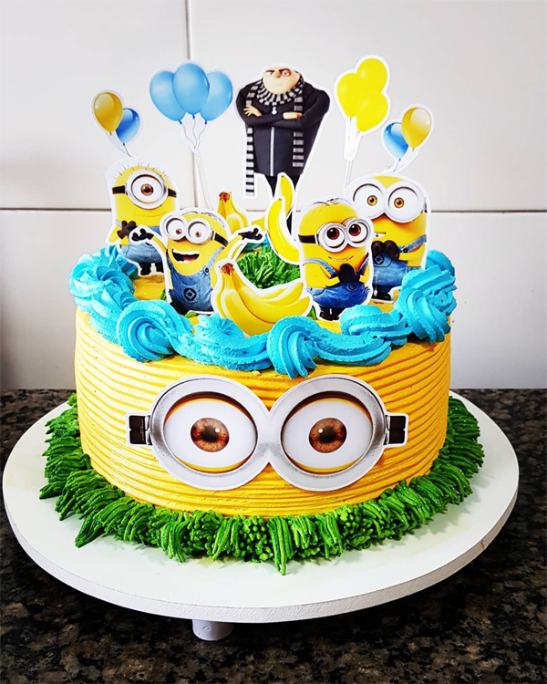 festa minions Bolo Decorado