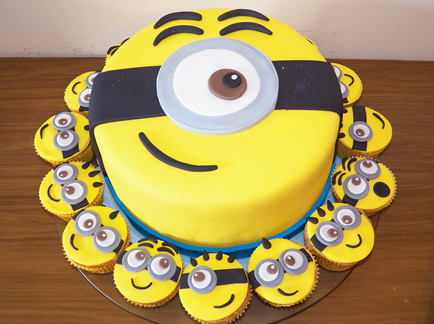 festa minions Bolo Decorado