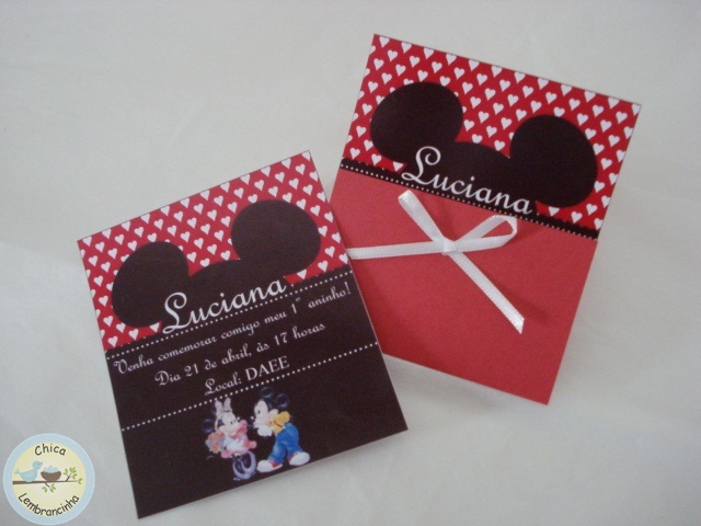 convite da minnie E Mickey