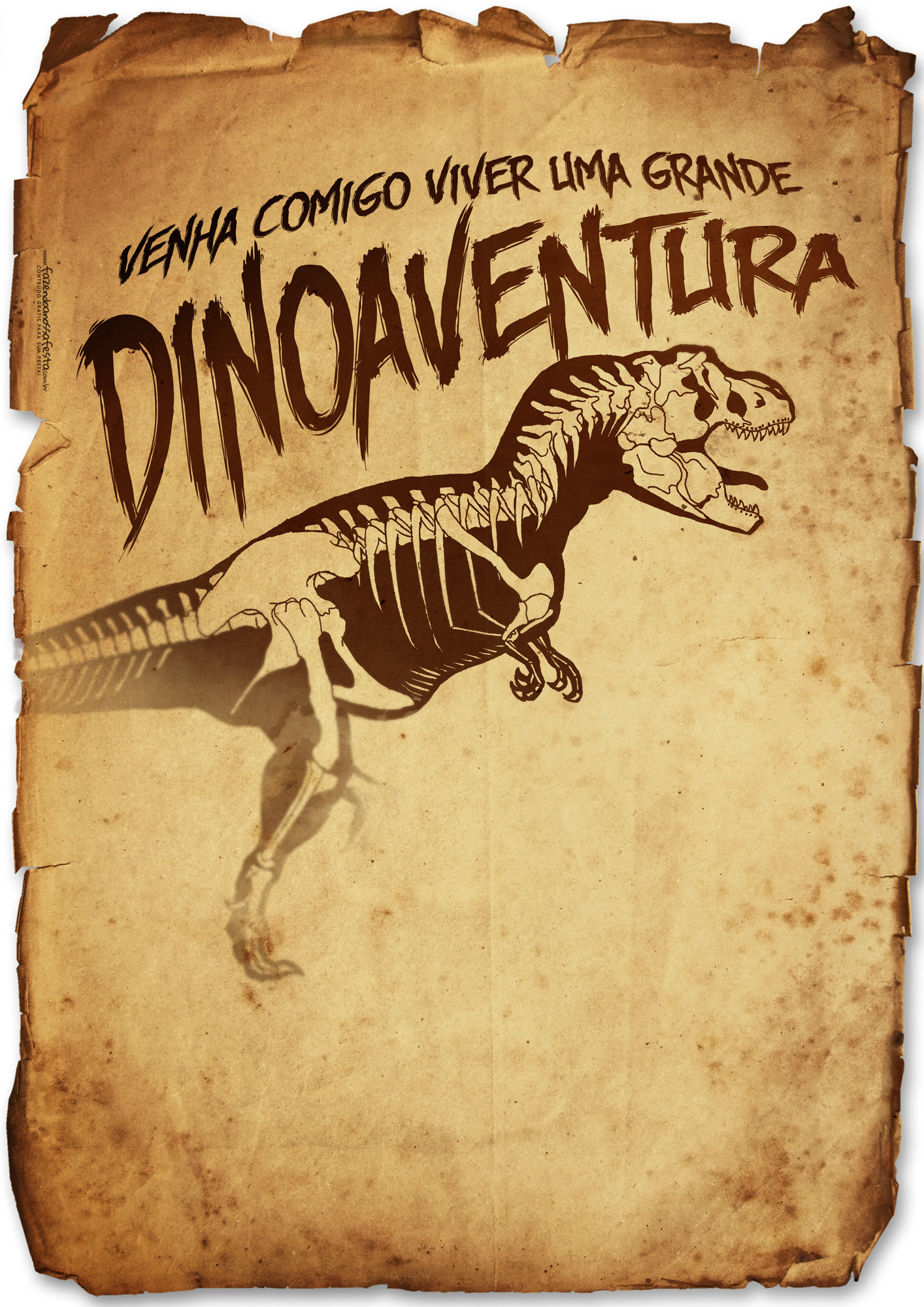 convite dinossauro Digital