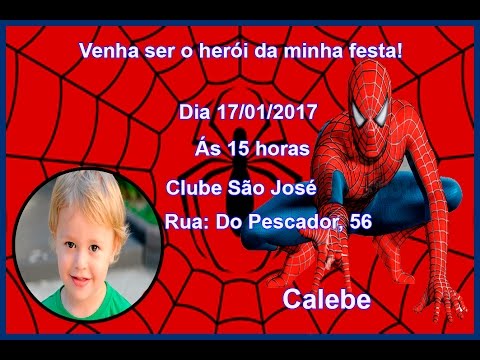 Convite Homem-Aranha Com Foto