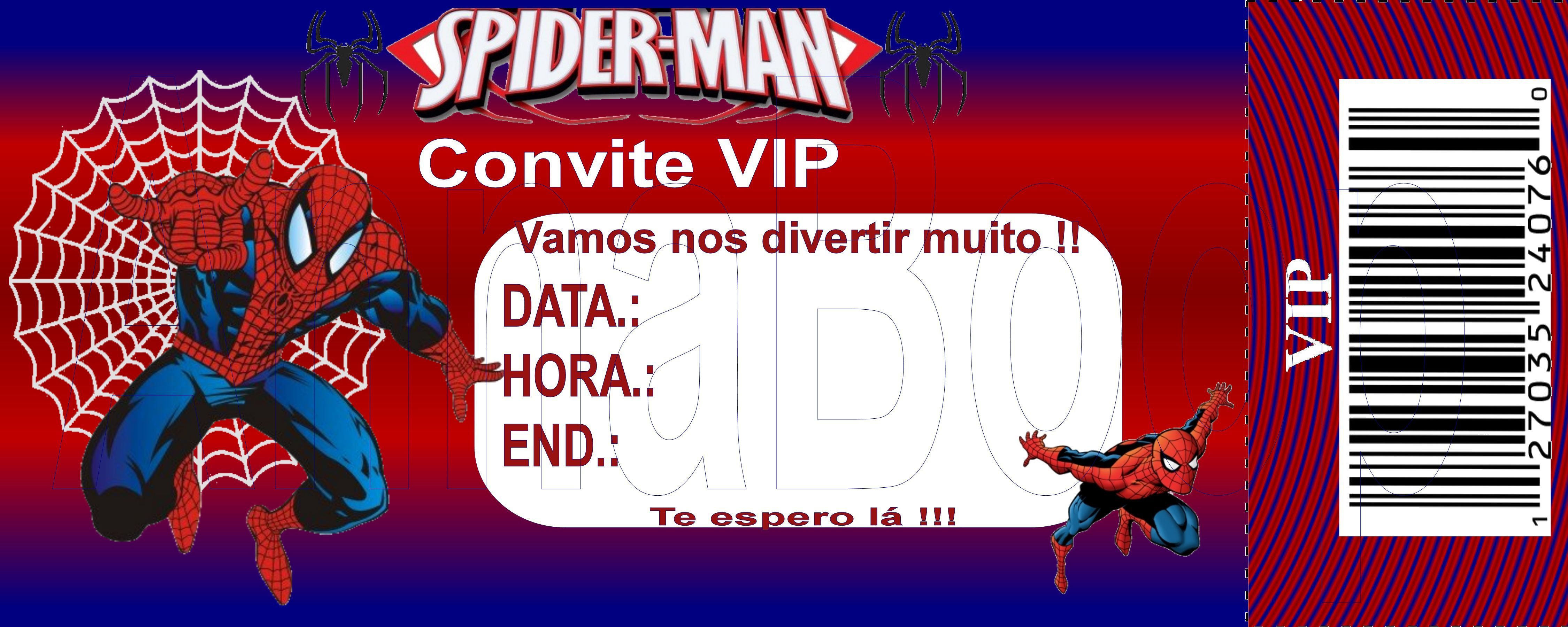 Convite Homem-Aranha Para Imprimir