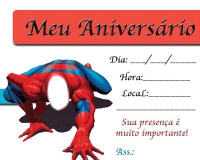 Convite Homem-Aranha Para Imprimir