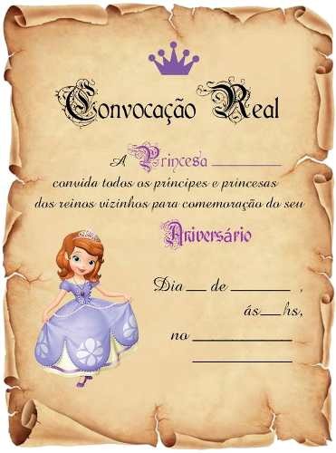 Convite Princesa Sofia Pergaminho