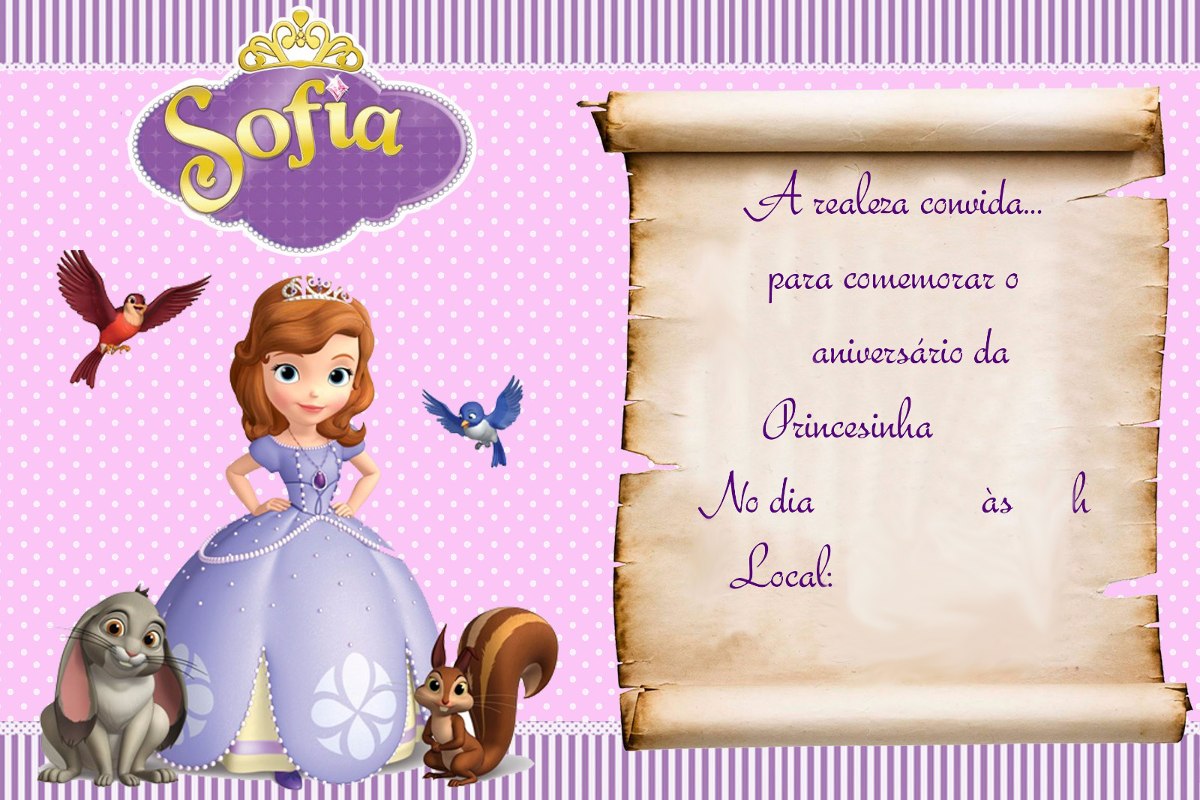 Convite Princesa Sofia Pergaminho