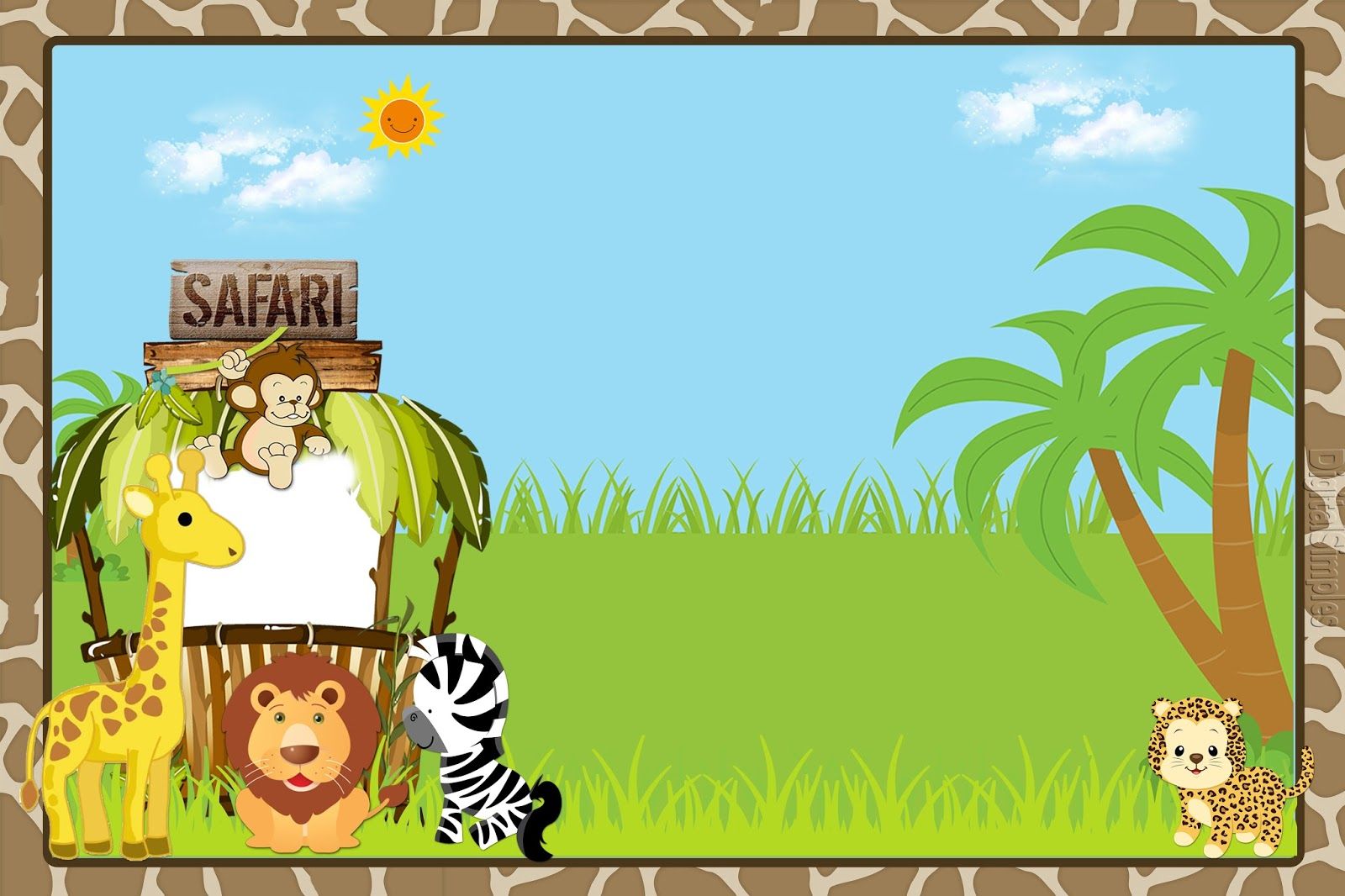 convite safari Para Editar