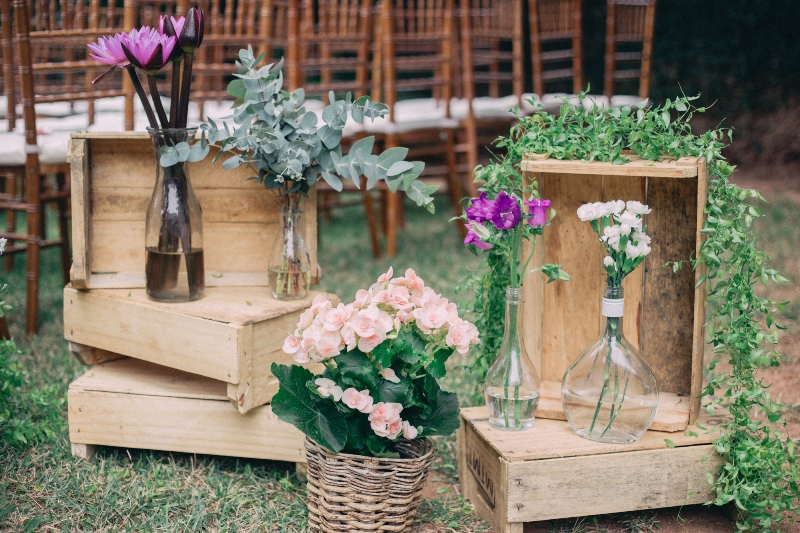 decoração de casamento simples Ao Ar Livre