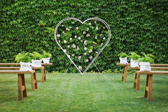 decoração de casamento simples Ao Ar Livre