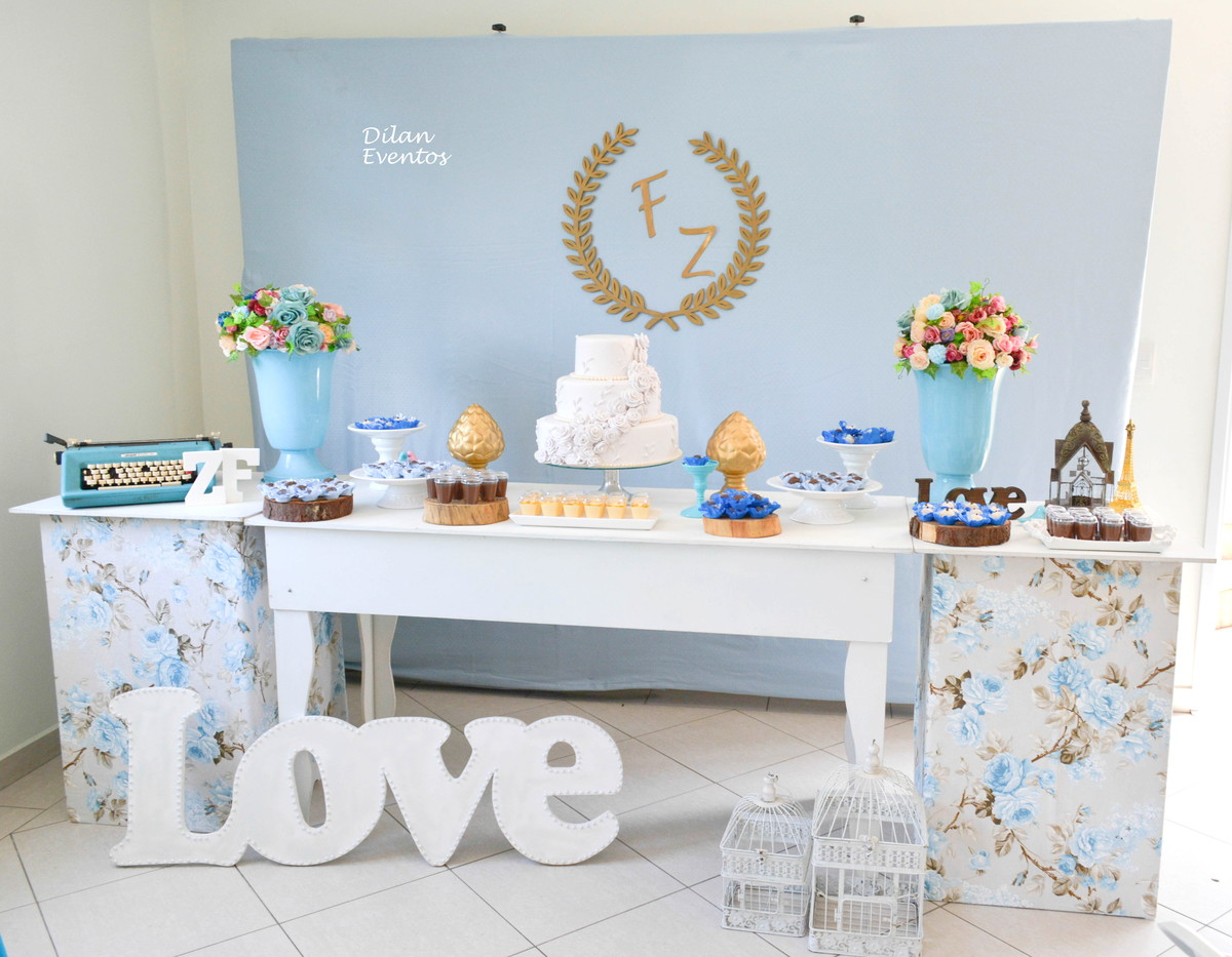 decoração de casamento simples Azul