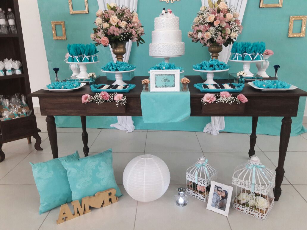 decoração de casamento simples Azul