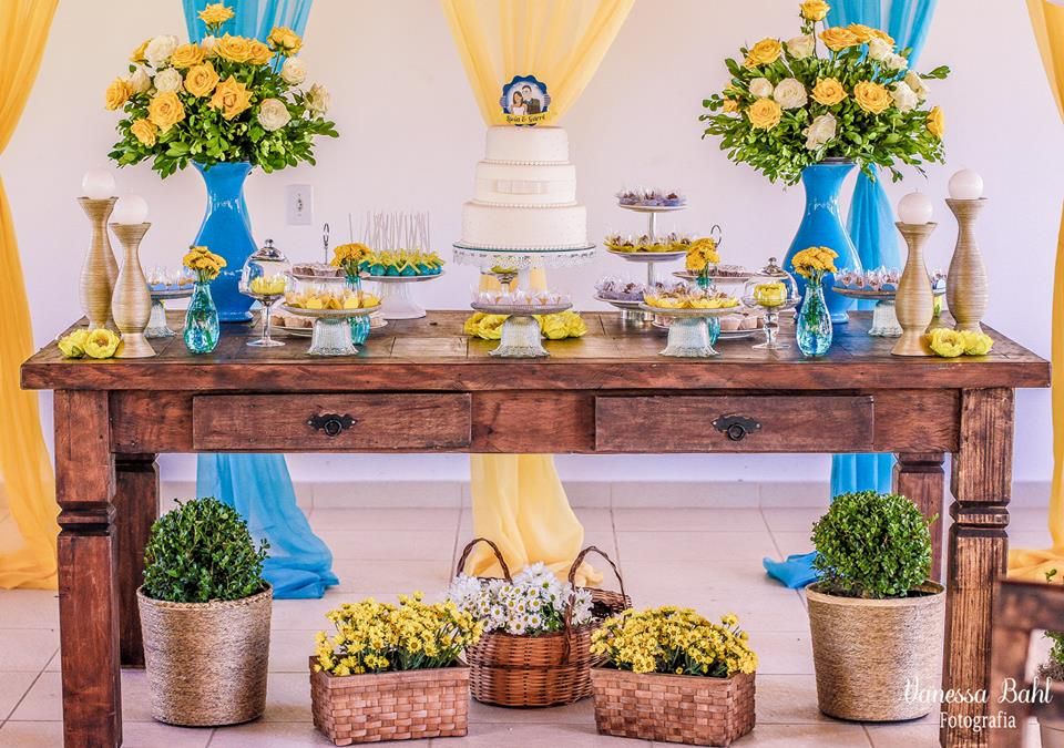 decoração de casamento simples Azul