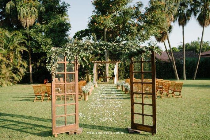 decoração de casamento simples Chácara