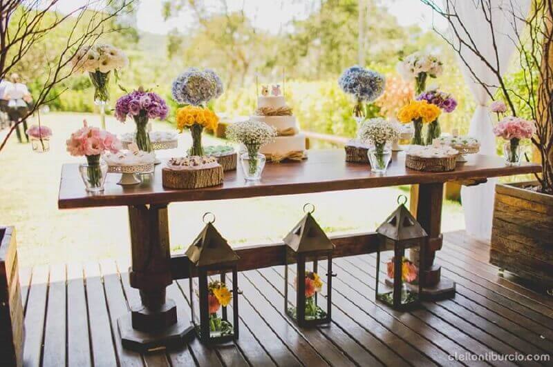 decoração de casamento simples Chácara