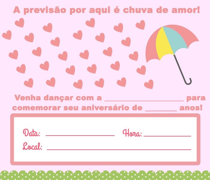 festa chuva de amor Convite