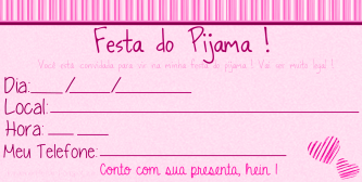 festa pijama Convite