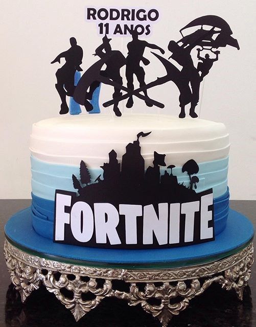 festa fortnite Bolo Decorado