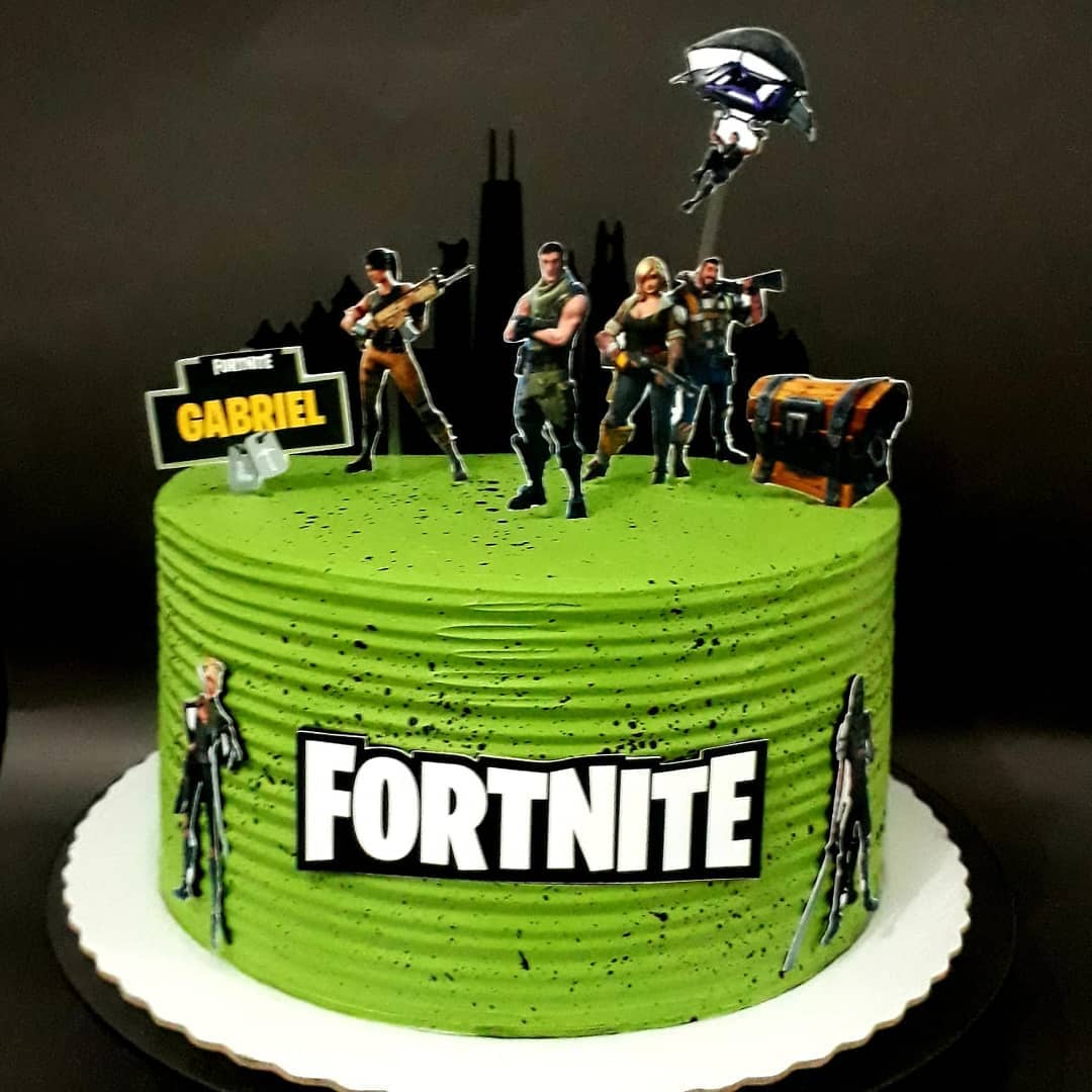 festa fortnite Bolo Decorado