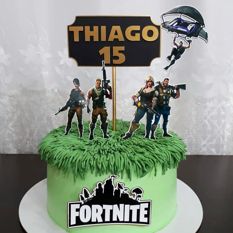 festa fortnite Bolo Decorado