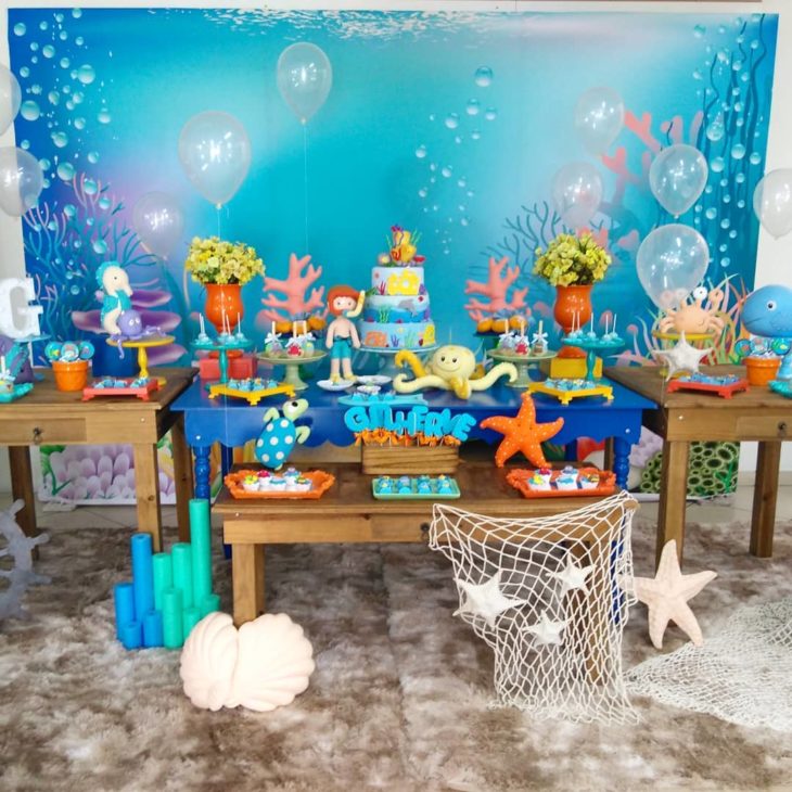 festa fundo do mar Azul