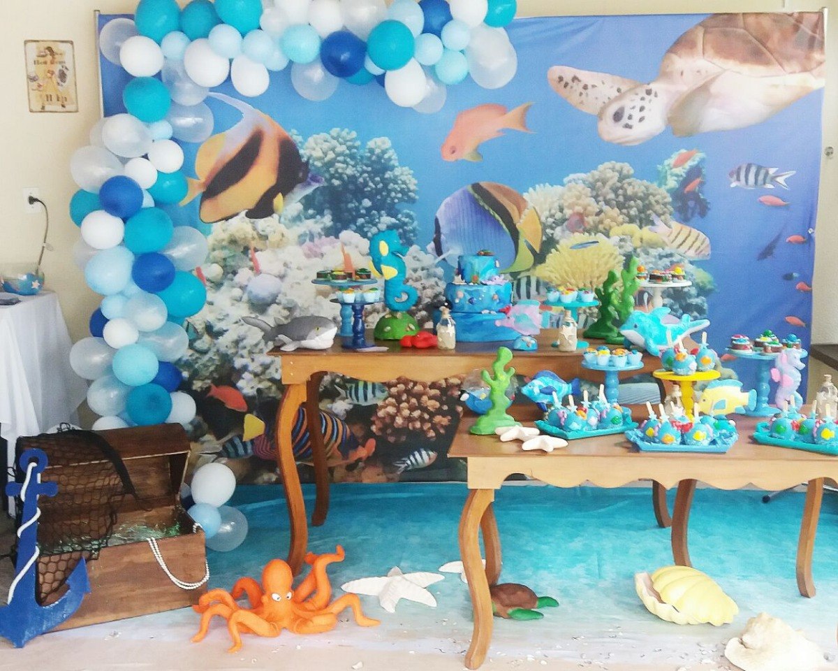 festa fundo do mar Azul