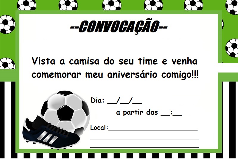 festa futebol Convite