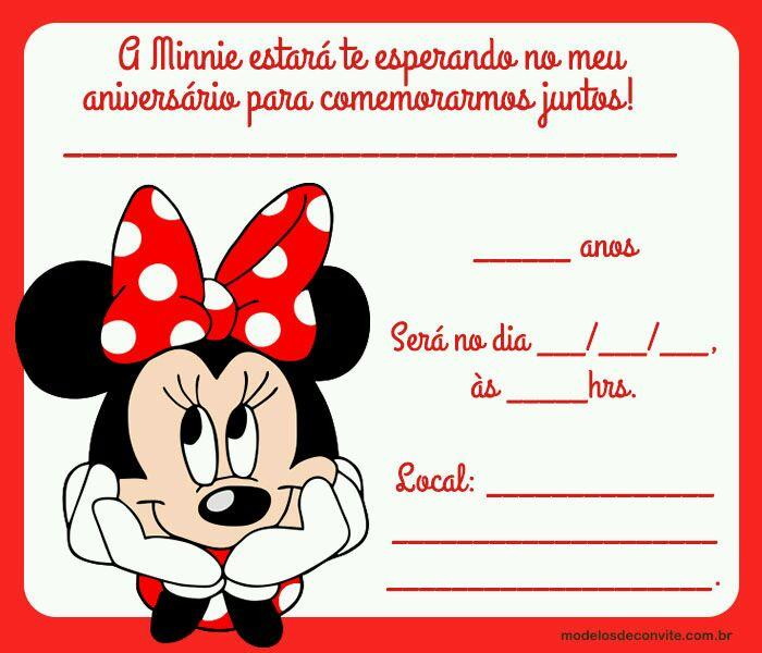 festa minnie Convite