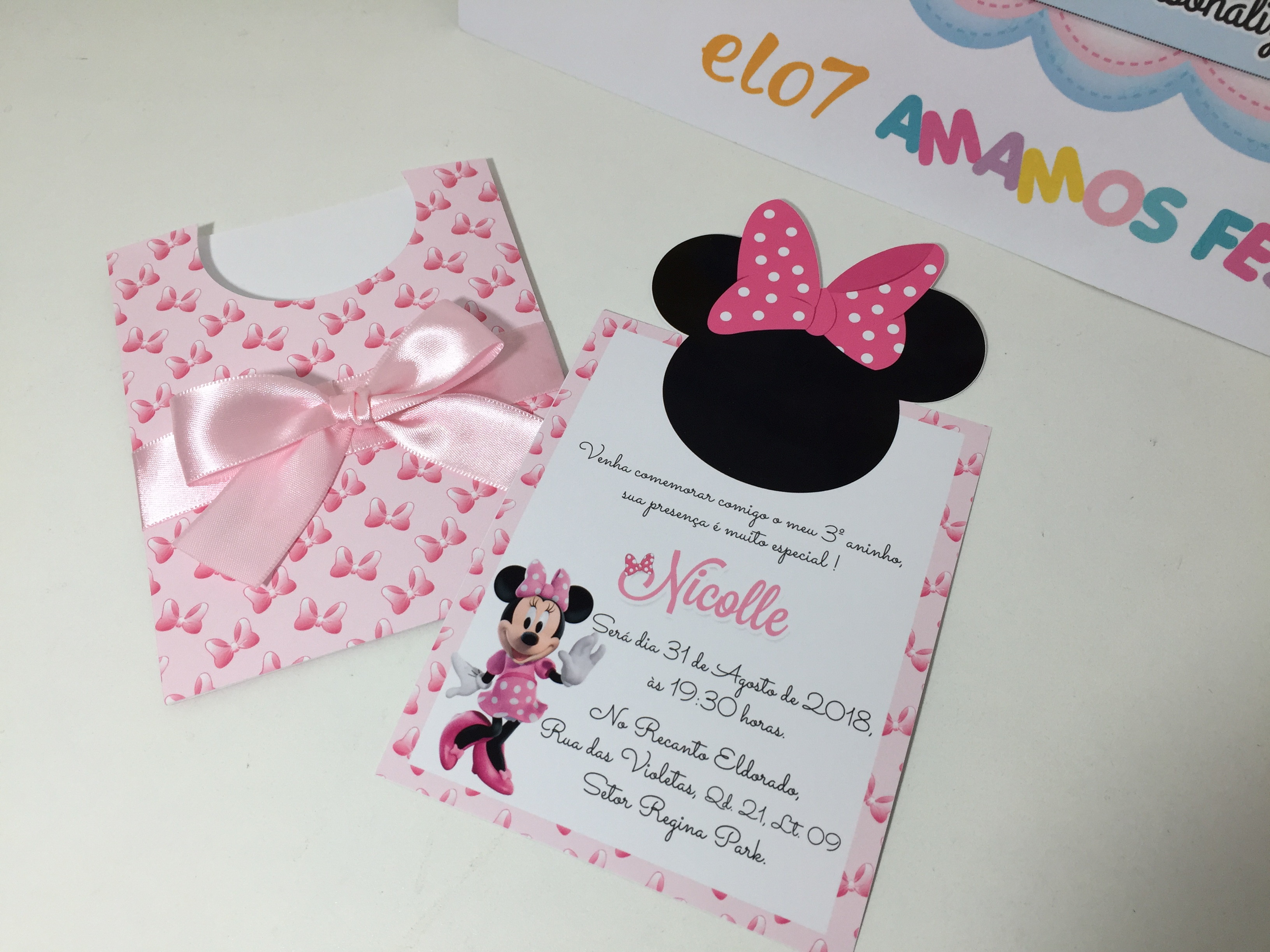 festa minnie Convite