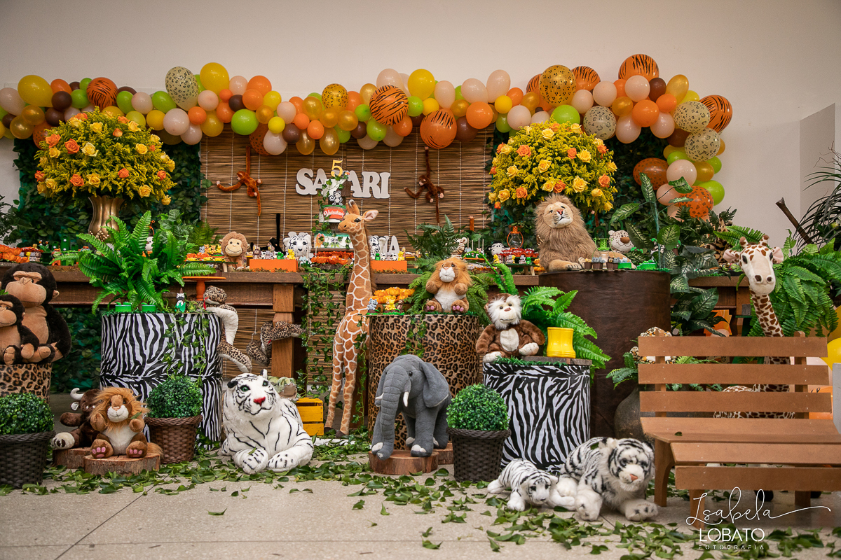 festa infantil tema safari decorado