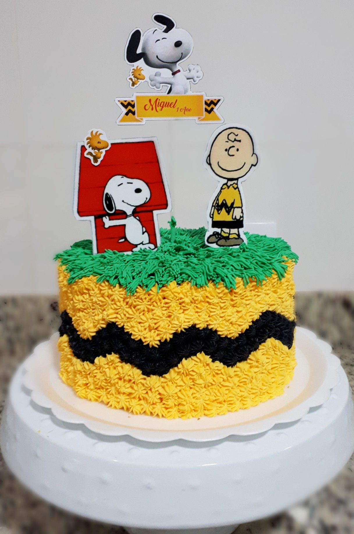 festa do snoopy Bolo