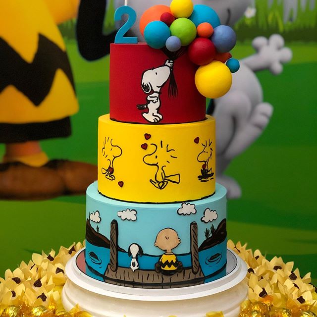 festa do snoopy Bolo