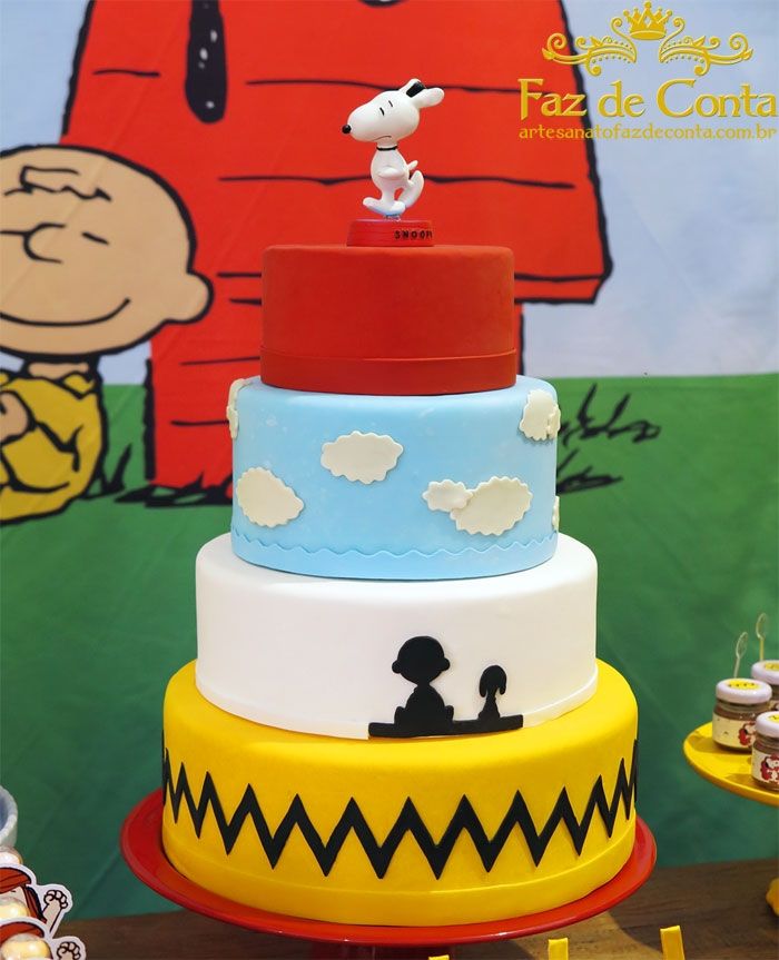 festa do snoopy Bolo