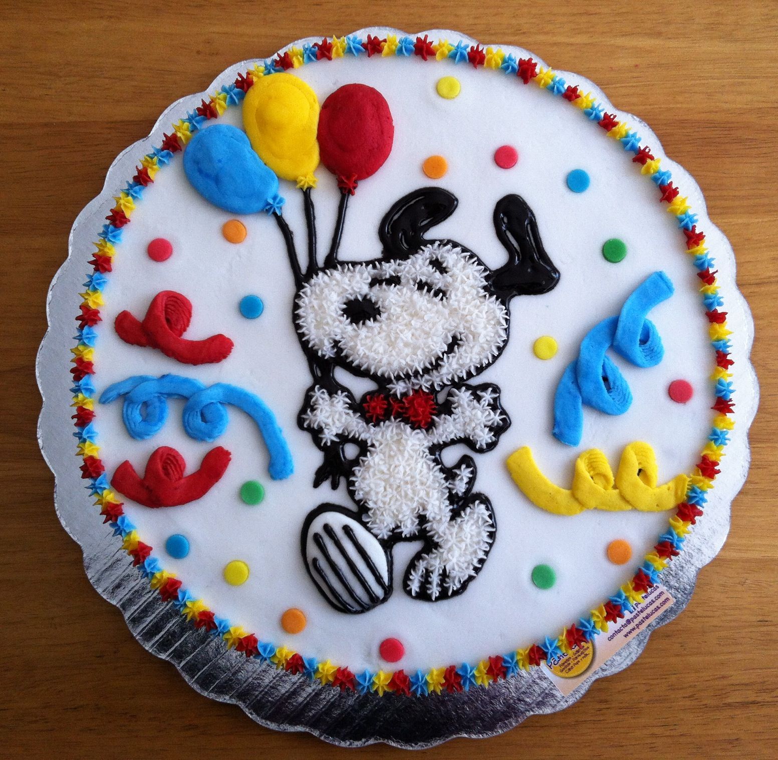 festa do snoopy Bolo