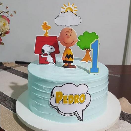 festa do snoopy Bolo