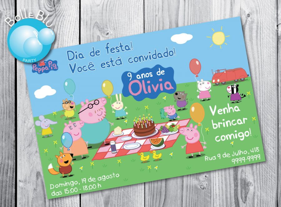 Festa Peppa Pig Convite