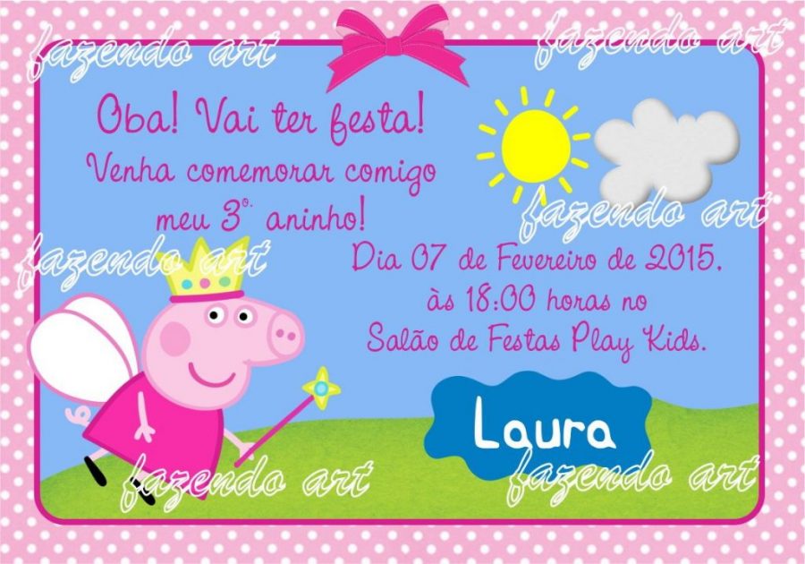 Festa Peppa Pig Convite