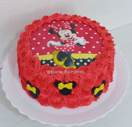 Bolo Com Papel Arroz Da Minnie