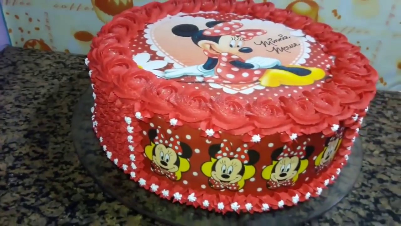 Bolo Com Papel Arroz Da Minnie