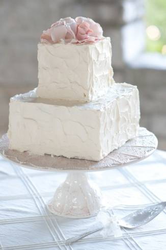 bolo de casamento quadrado Com Chantilly