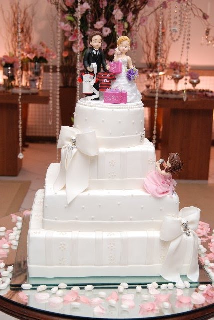 bolo de casamento quadrado Com Pasta Americana