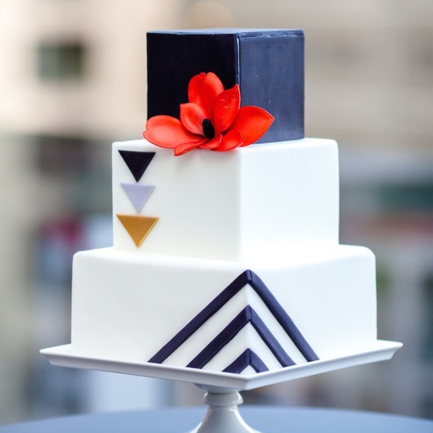 bolo de casamento quadrado Luxo