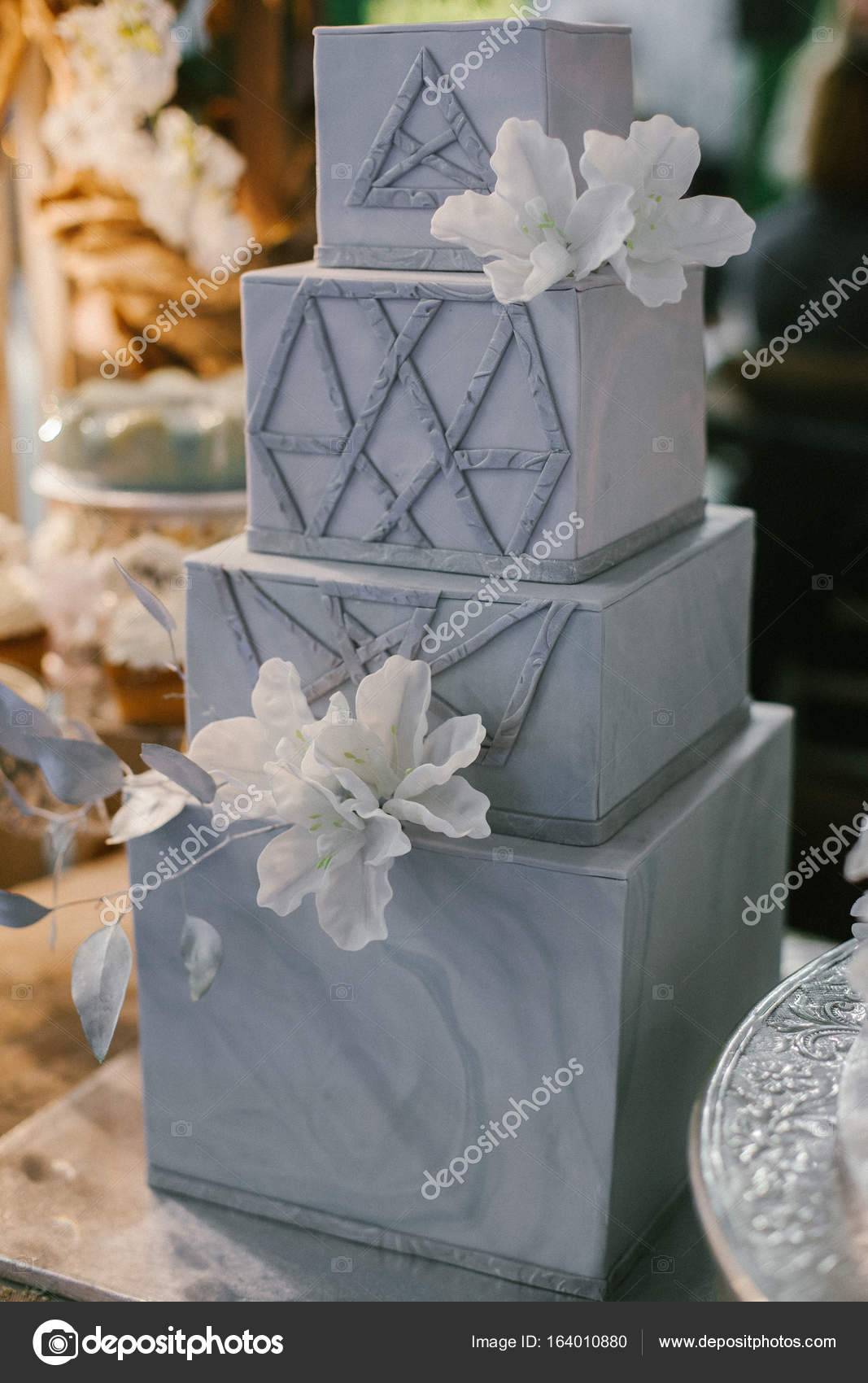 bolo de casamento quadrado Luxo