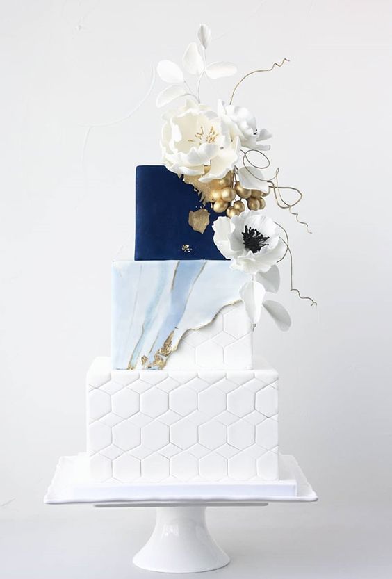 bolo de casamento quadrado Luxo