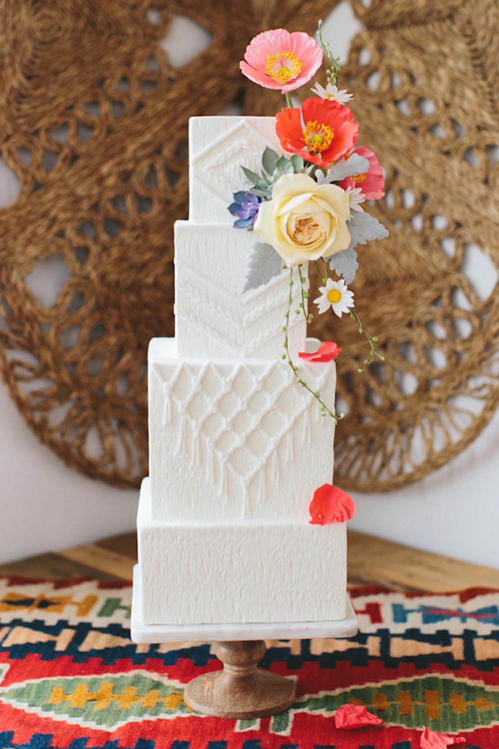 bolo de casamento quadrado Luxo