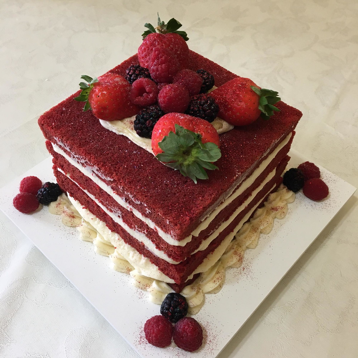 bolo de casamento quadrado Simples