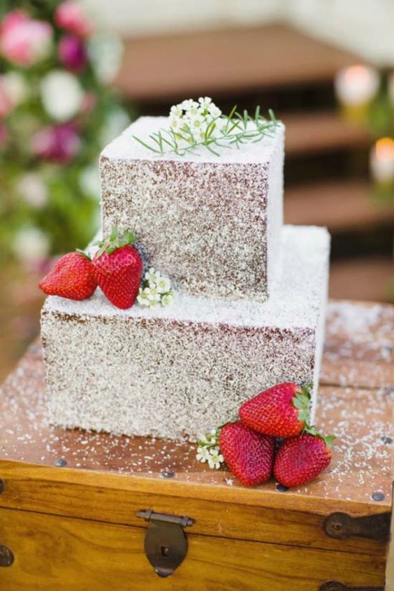 bolo de casamento quadrado Simples