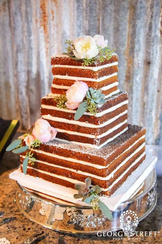 bolo de casamento quadrado Simples