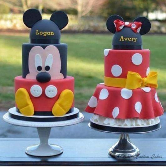 bolo fake minnie E Mickey