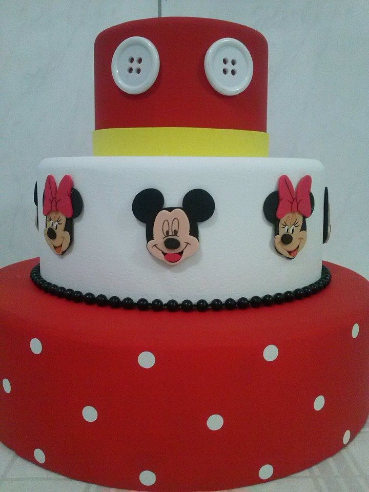 bolo fake minnie E Mickey