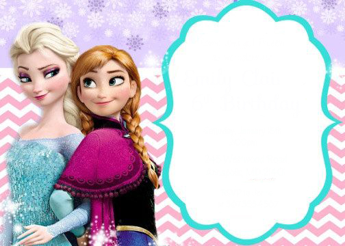 convite frozen Em Branco