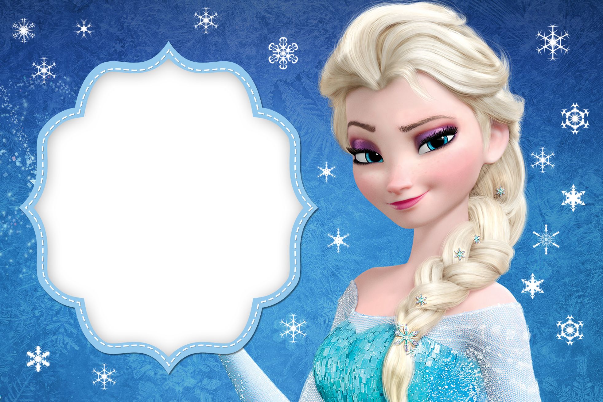 convite frozen Em Branco